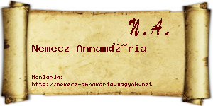 Nemecz Annamária névjegykártya